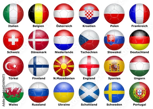 Flaggen europäischer Länder, die am Pokal teilnehmen © Regormark