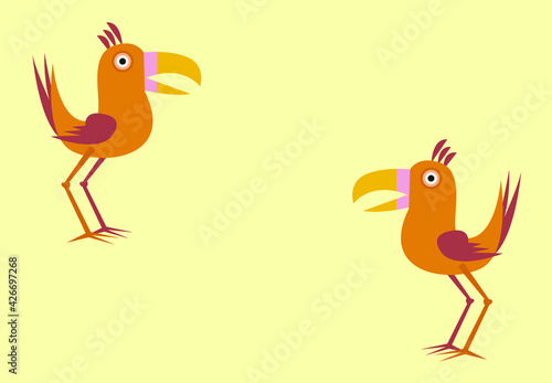 vector cute colorful birds illustration, wallpaper and background