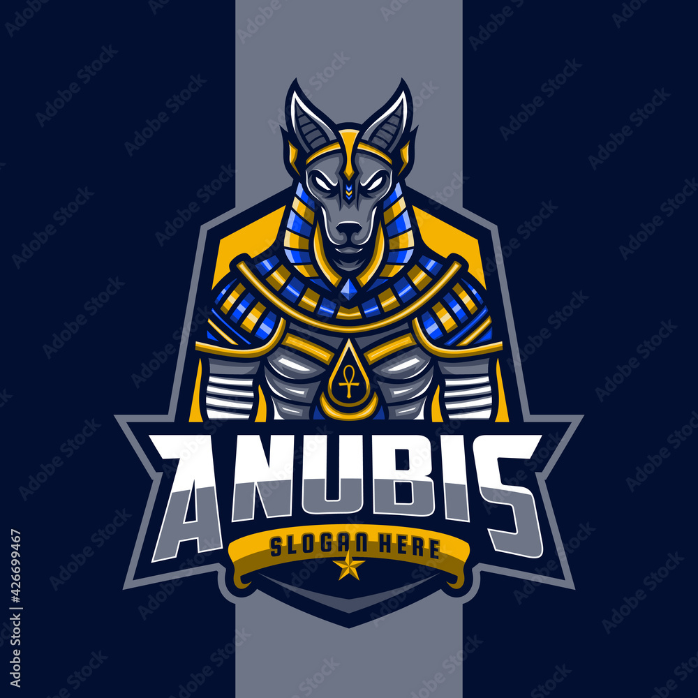 Anubis mascot logo. esport logo design