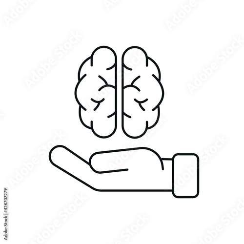 Brain donor linear icon. Donation. Surgical medicine. Thin line customizable illustration. Contour symbol. Vector isolated outline drawing. Editable stroke