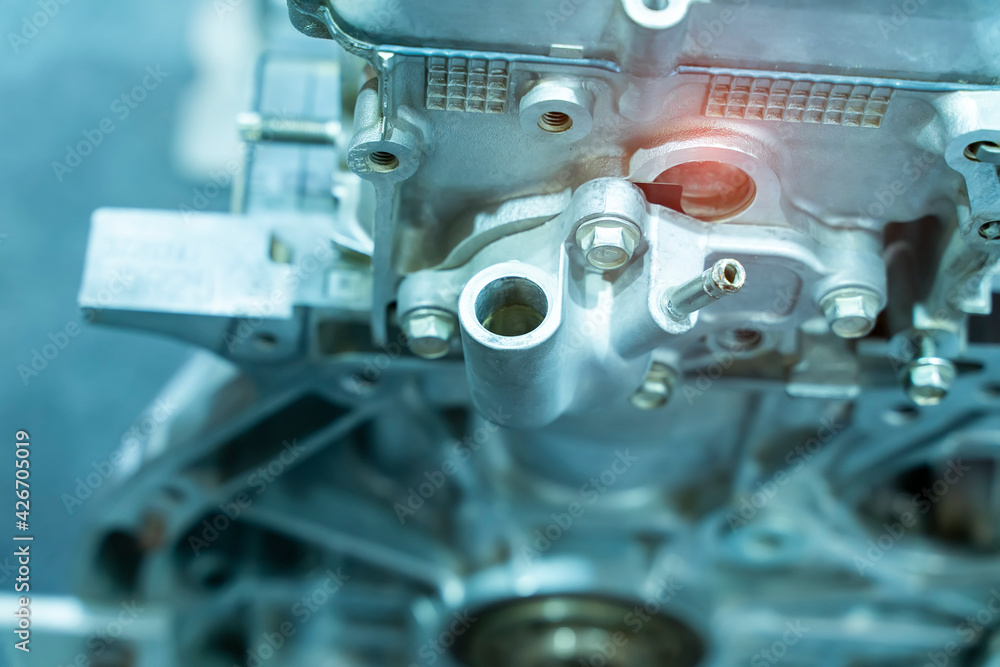 Fototapeta premium modern powerful car engine section