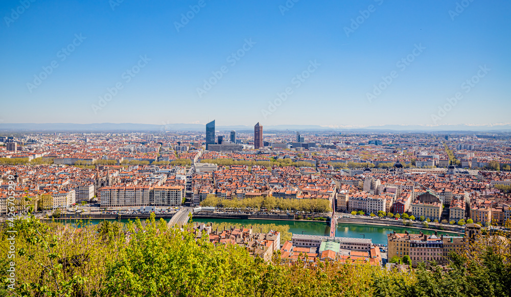 Obraz premium Vue de Lyon depuis Fourvière