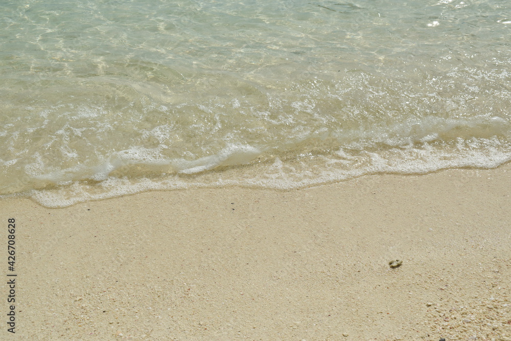 sea wave flowing to beach from Lipe island travel location in Thailand sea wave flowing to beach from Lipe island travel location in Thailand