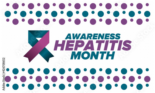 Hepatitis Awareness Month in May. Annual campaign in United States. Viral infection, liver problem. Hepatitis testing day. Control and protection. Prevention campaign. Medical healthcare vector design