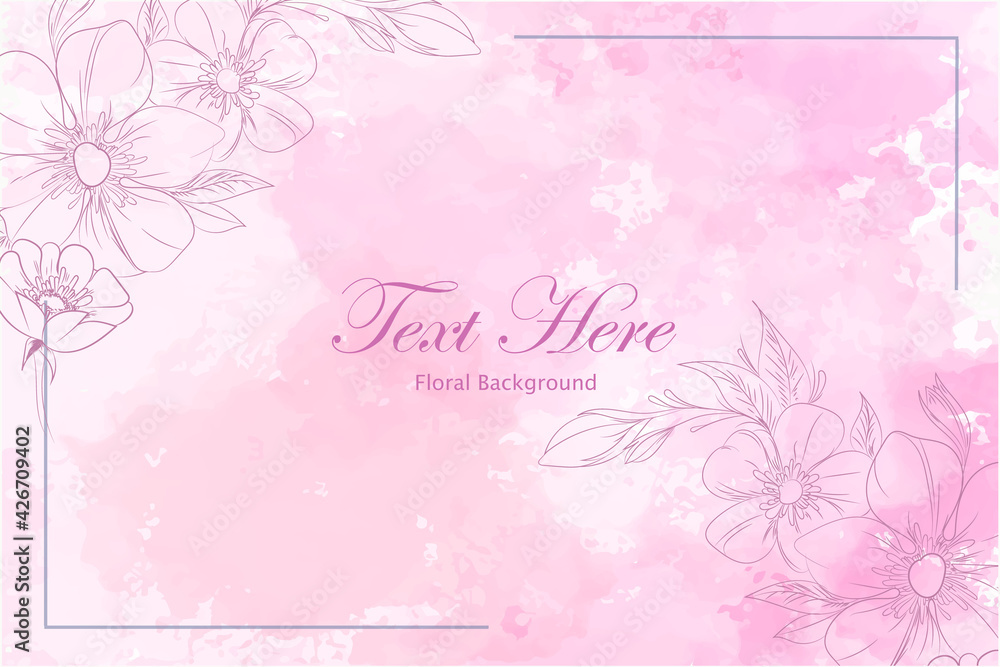 Floral backgrounds with hand drawn flowers