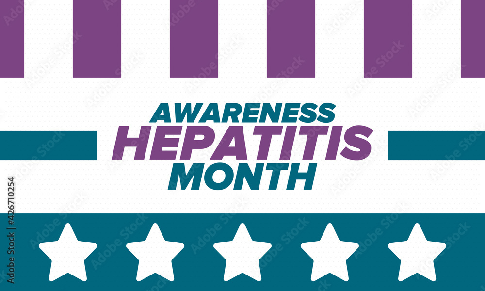 Hepatitis Awareness Month in May. Annual campaign in United States. Viral infection, liver problem. Hepatitis testing day. Control and protection. Prevention campaign. Medical healthcare vector design