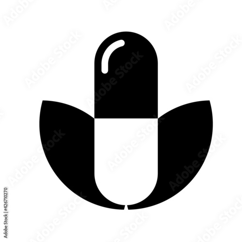 black and white herbal medicine capsule 