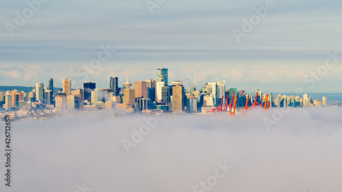 Stunning foggy urban landscape