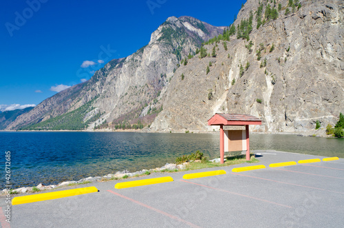 Parking at Seton Lake park in Lillooet, British Columbia, Canada. photo