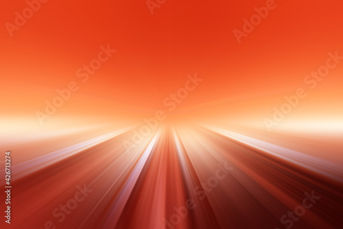 Abstract radial blur zoom surface in coral, pink, brown tones. Abstract warm coral background with radial, radiating, converging lines. The background is divided into two parts. 