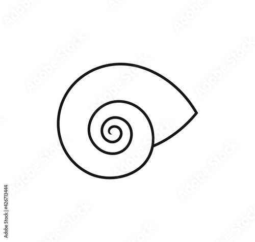 Grape snail shell. Isolated snail shell on white background