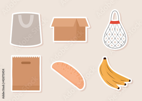shopping bags icons