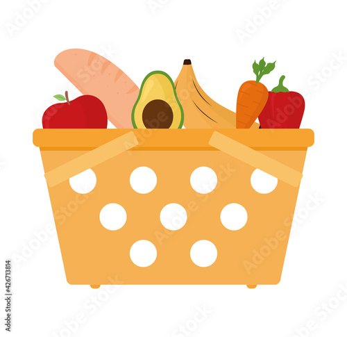 basket with vegetables