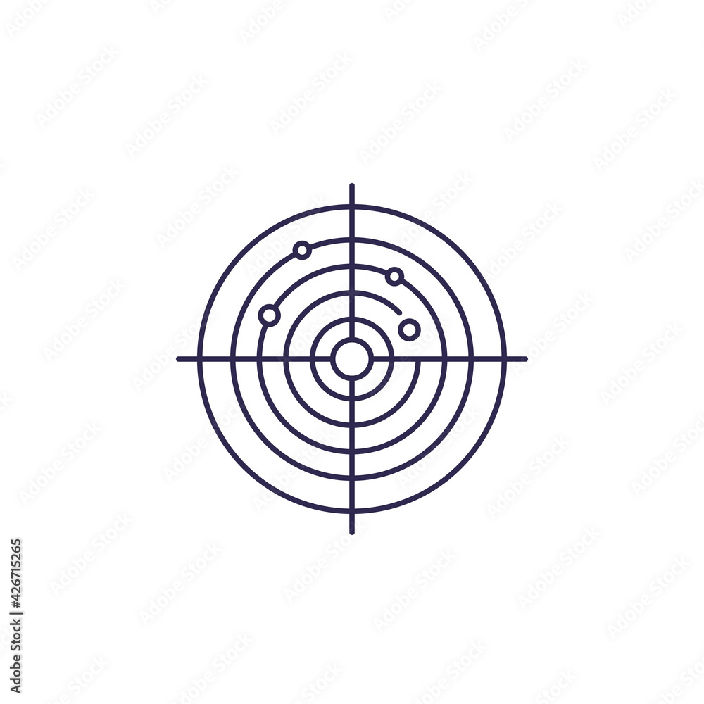 radar vector line icon