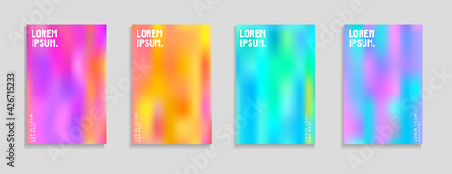 Set of abstract gradient colourful blur backgrounds. Modern trendy color display themes collection design. Template design for mobile app, card, banner. Vector illustration