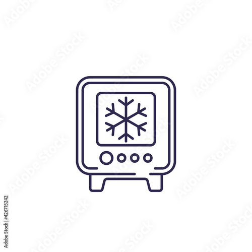 industrial fridge, refrigerator line icon