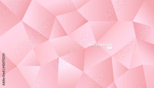 Luxury polygonal pattern on pink gradient background. Abstract geometric pattern pinkgold color design. You can use for banners  web  brochure  ad  poster  etc. Vector illustration.