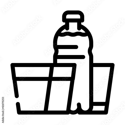 daily water intake line icon vector. daily water intake sign. isolated contour symbol black illustration