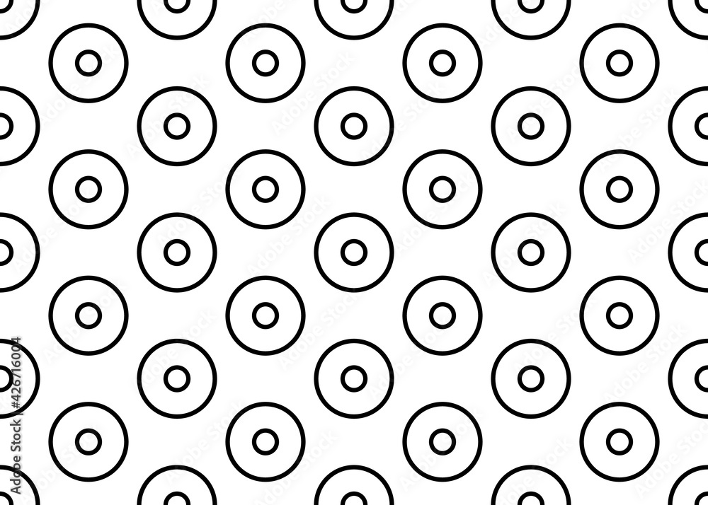 Linear circles. Geometric seamless pattern for design.