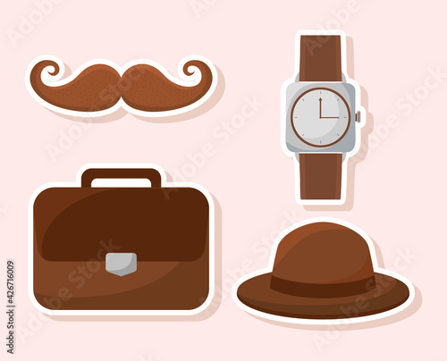 fathers icons set