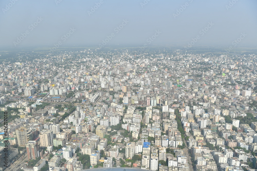 Aerial view of Dhaka city.