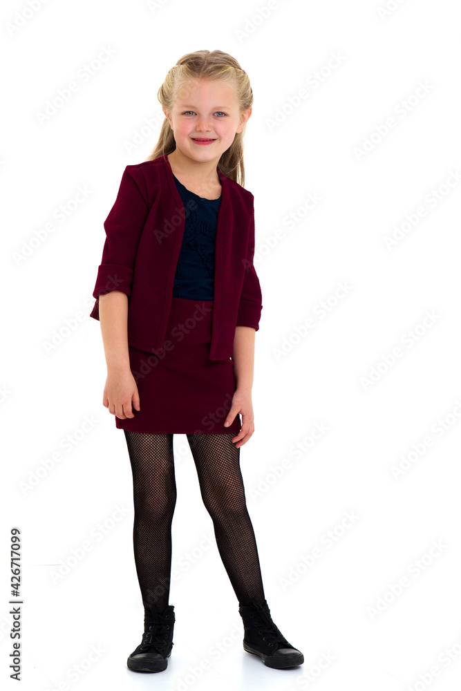 Cute happy blonde girl. Isolated on white background Cute happy blonde girl. Isolated on white background
