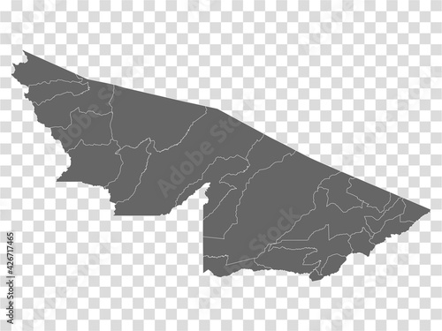 Blank map Acre of Brazil. High quality map Acre with municipalities on transparent background for your web site design, logo, app, UI.  Brazil.  EPS10.