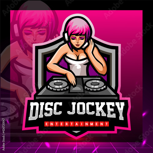 Disc jockey mascot. esport logo design
