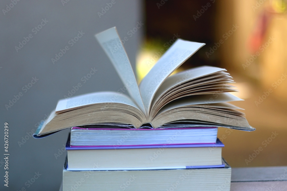Stack of books. Selective focus. Stack of books. Selective focus.