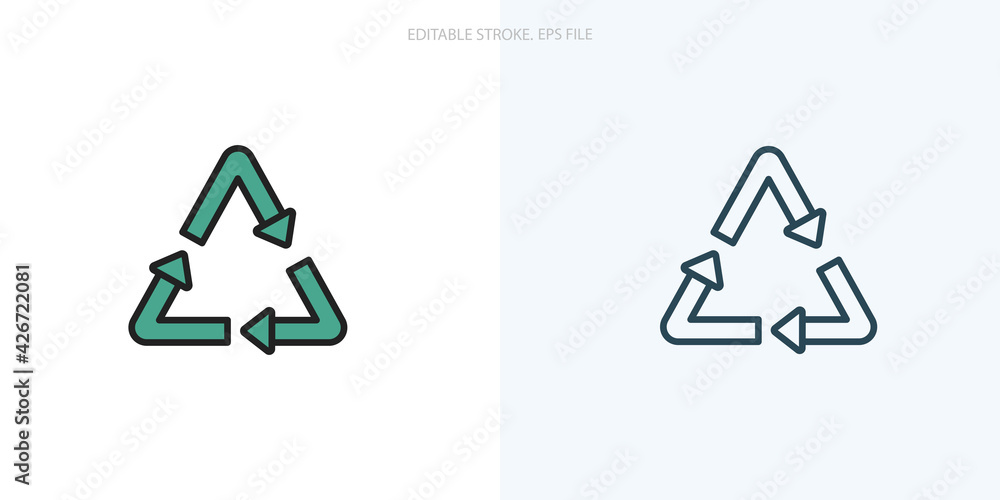 Recycle icon for your website, logo, app, UI, product print. Editable stroke icons set Recycle icon for your website, logo, app, UI, product print. Editable stroke icons set