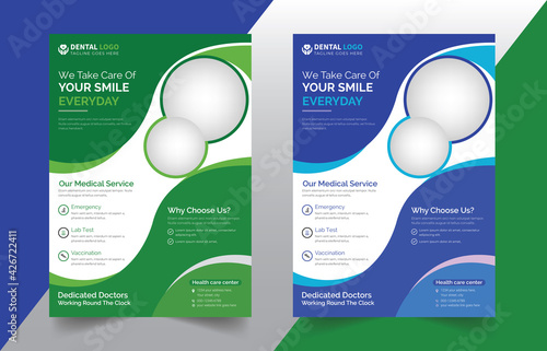 health care medical flyer template,vector design for poster, magazine, catalog, proposal, advertise, promotion, leaflet, banner, paper, annual report in blue color,medicine, pharmacy, easy to edit.