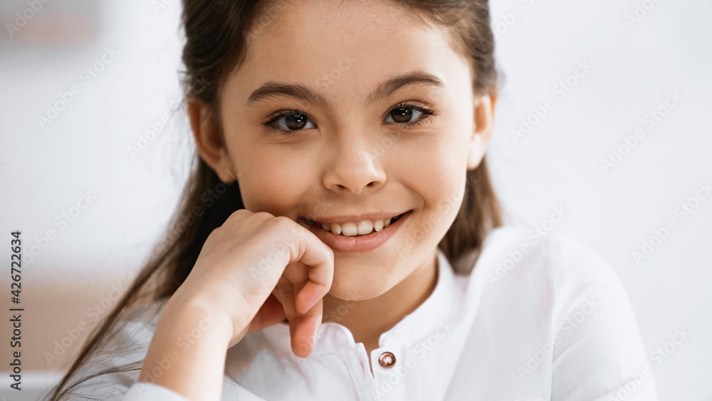 cute Brunette preteen girl at light room cute Brunette preteen girl at light room