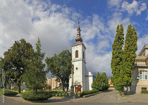 The Calvinist Square and the calvinist Church of town Levice, Slovakia photo