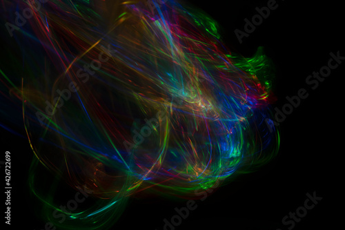 Abstract colorful blurred background on black