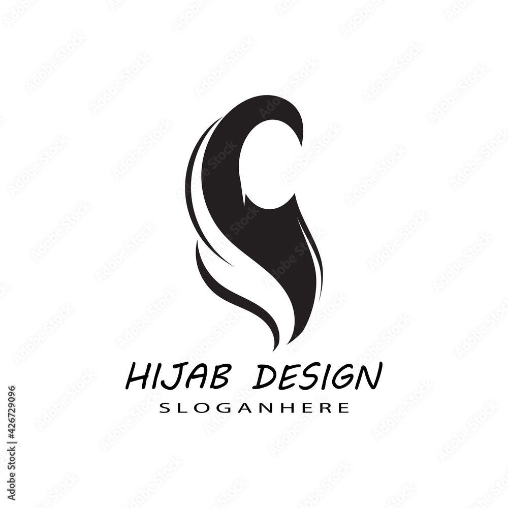 Fototapeta premium Muslimah hijab Logo template vector illustration design