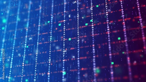 4K Digital coding and data background (loopable)