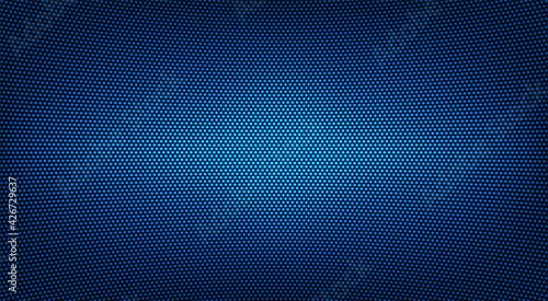 Led TV texture. Digital display. Blue videowall. Lcd monitor with points. Pixel screen. Electronic diode effect. Projector grid template with bulbs. Television background. Vector illustration.