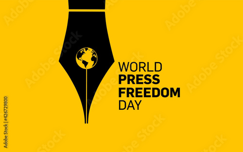 World press freedom day concept vector illustration. World Press Freedom Day or World Press Day to raise awareness of the importance of freedom of the press. End Impunity for Crimes against Journalism photo