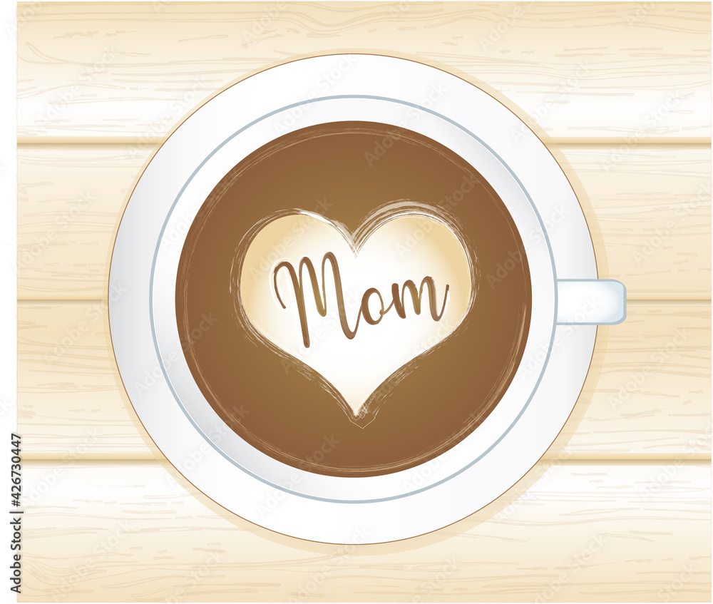 Coffee cup with mom written inside Stock Vector | Adobe Stock