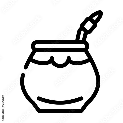 mate tea line icon vector. mate tea sign. isolated contour symbol black illustration