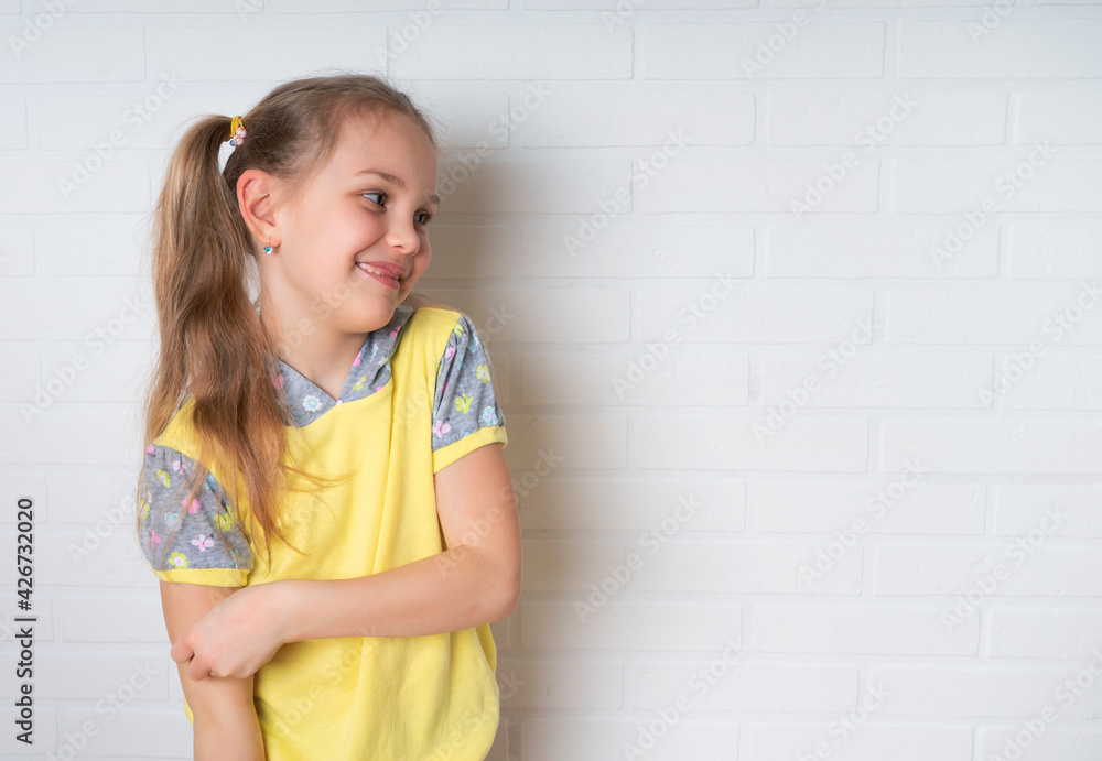 portrait of cute caucasian blonde girl portrait of cute caucasian blonde girl