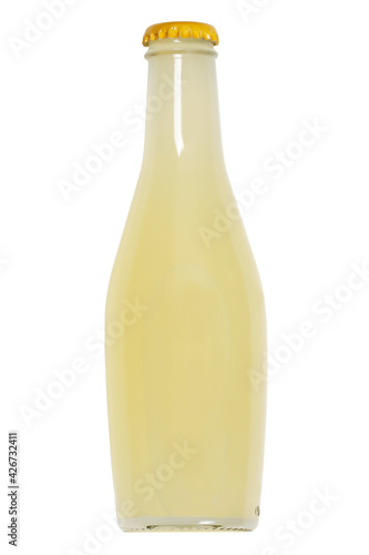 lemon drink bottle on white background photo