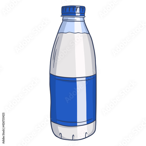 Milk bottle. Milk products. Fresh milk. Farm products. ector illustration in cartoon style for design and decoration.