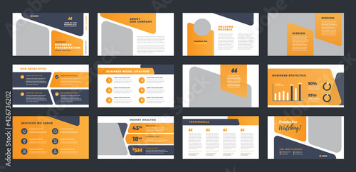 Business Presentation Brochure Guide Design or Pitch Deck Slide Template or Sales Guide Slider