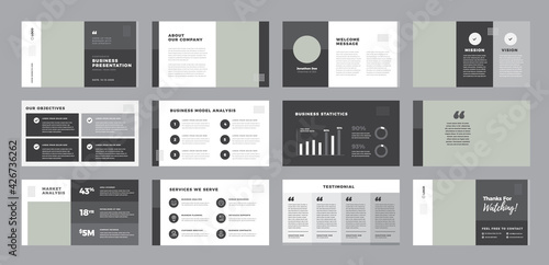 Business Presentation Brochure Guide Design or Pitch Deck Slide Template or Sales Guide Slider