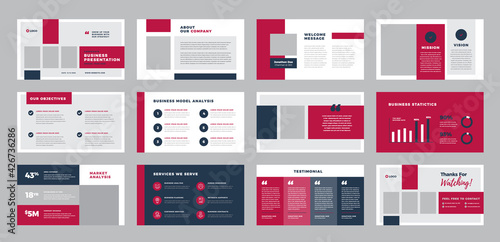 Business Presentation Brochure Guide Design or Pitch Deck Slide Template or Sales Guide Slider
