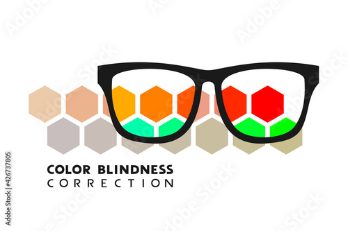 Color blindness correction message glasses