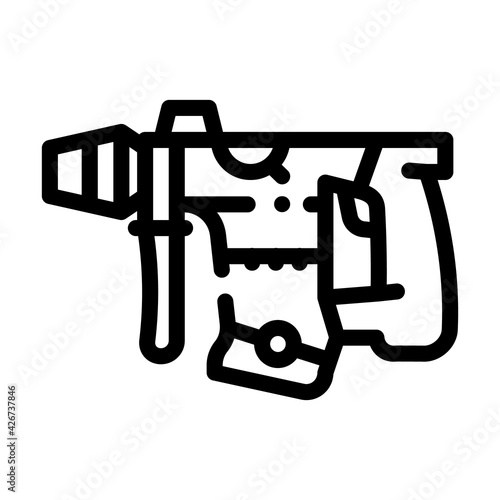 perforator tool line icon vector. perforator tool sign. isolated contour symbol black illustration