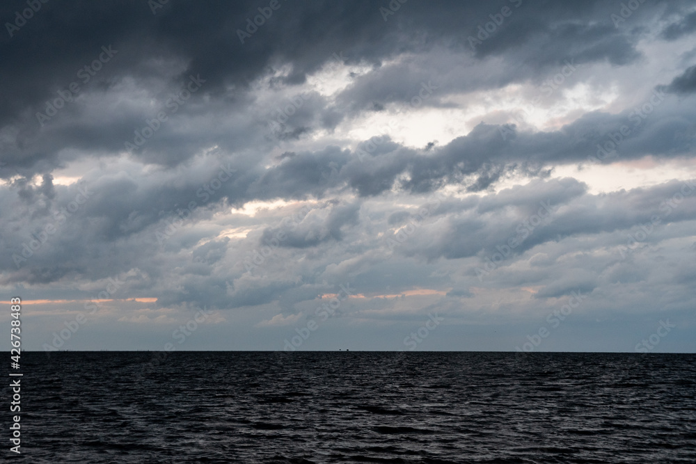 Fototapeta premium Clouds over the Sea off the Outer Banks of North Carolina