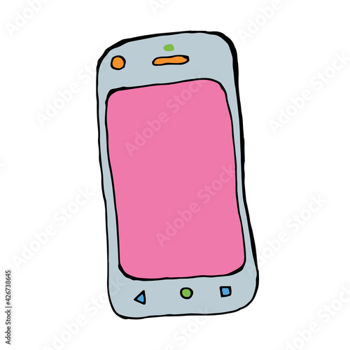 modern telephone, , drawn with ink and pen